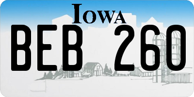 IA license plate BEB260