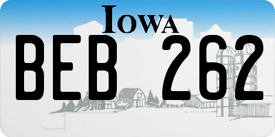IA license plate BEB262