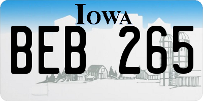 IA license plate BEB265