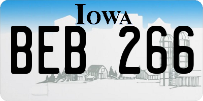 IA license plate BEB266