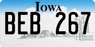 IA license plate BEB267
