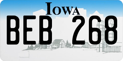 IA license plate BEB268