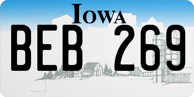 IA license plate BEB269