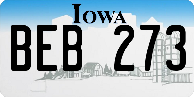 IA license plate BEB273