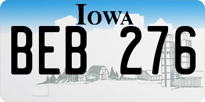 IA license plate BEB276