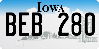 IA license plate BEB280