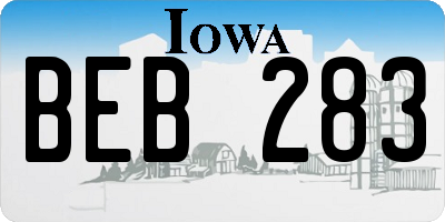 IA license plate BEB283