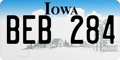IA license plate BEB284