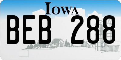 IA license plate BEB288
