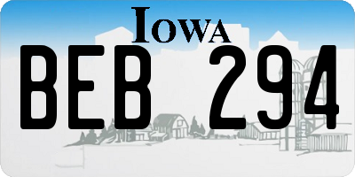 IA license plate BEB294