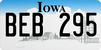 IA license plate BEB295