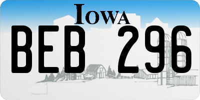 IA license plate BEB296