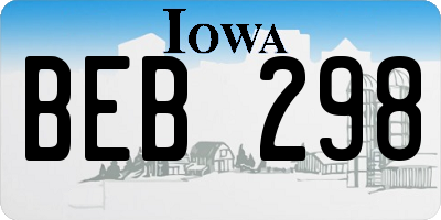 IA license plate BEB298