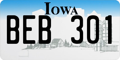 IA license plate BEB301