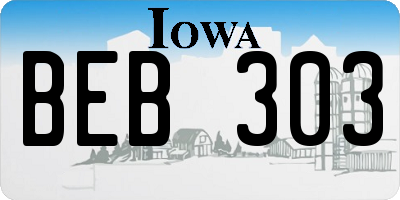 IA license plate BEB303