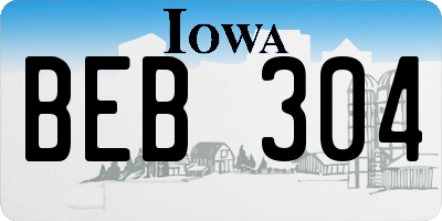 IA license plate BEB304