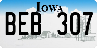 IA license plate BEB307