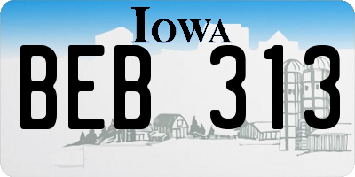 IA license plate BEB313