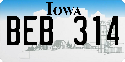 IA license plate BEB314