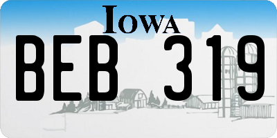 IA license plate BEB319