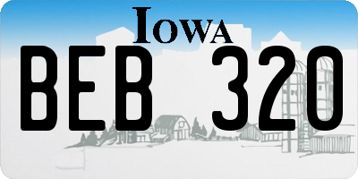 IA license plate BEB320