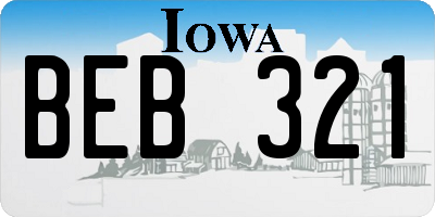 IA license plate BEB321