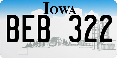 IA license plate BEB322