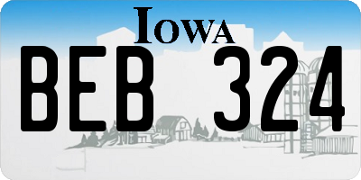 IA license plate BEB324