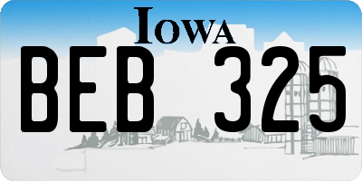 IA license plate BEB325
