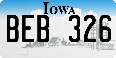 IA license plate BEB326