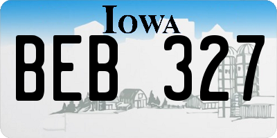 IA license plate BEB327
