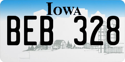 IA license plate BEB328