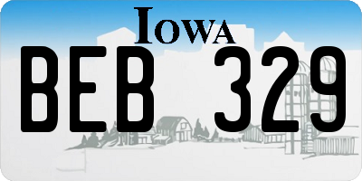 IA license plate BEB329