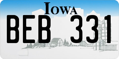 IA license plate BEB331