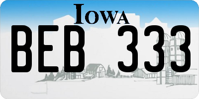IA license plate BEB333