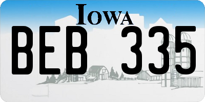 IA license plate BEB335