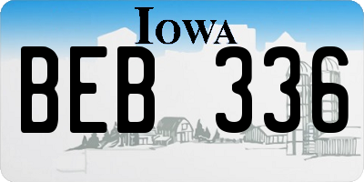 IA license plate BEB336