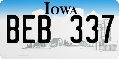 IA license plate BEB337
