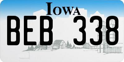 IA license plate BEB338