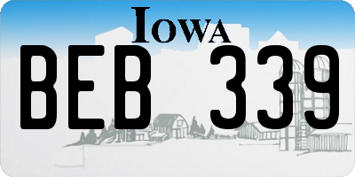 IA license plate BEB339