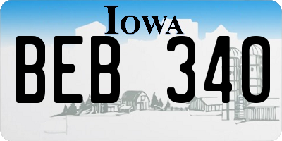 IA license plate BEB340