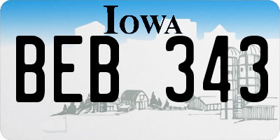 IA license plate BEB343