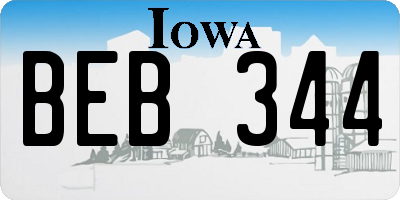 IA license plate BEB344