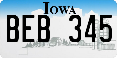 IA license plate BEB345