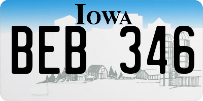 IA license plate BEB346