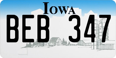 IA license plate BEB347