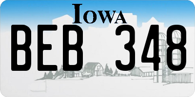 IA license plate BEB348