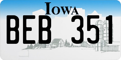 IA license plate BEB351