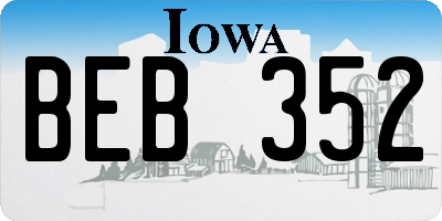 IA license plate BEB352