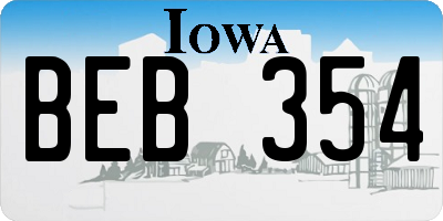 IA license plate BEB354